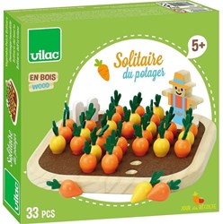 Vilac jeu de solitaire en bois jardin de carottes - jeu éducatif pour enfants