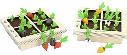 Vilac jeu de société bois jardin légumes taupes éducatif 2 joueurs