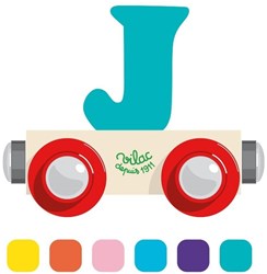 Vilac jouet en bois wagon lettre J multicolore éducatif