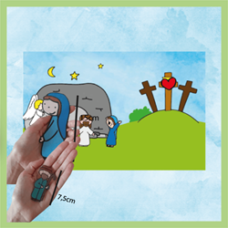 de Wonderwolk figurines en feutrine Pâques set éducatif de narration pour enfants