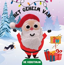 Lantaarn kartonboek kerstman vingerpop piepboekje voor kinderen