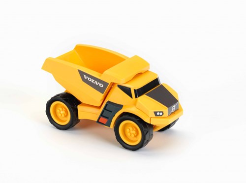 Klein Volvo kiepwagen speelgoed - bouwvoertuig 1:24 - geel grijs-2