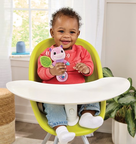 VTech hochet bébé hippopotame rose - jouet en peluche pour bébés-3