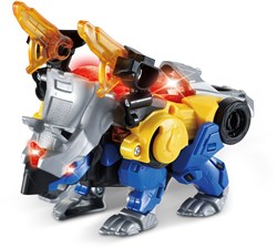 Switch en Go Dino Titan Triceratops speelgoedfiguur met racer