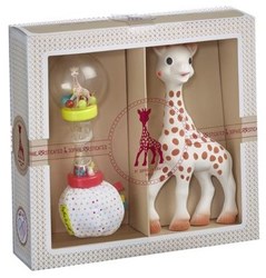 Vulli baby speelgoed cadeau set Sophie de giraf & maracas rammelaar 4-delig