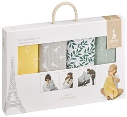 Vulli hydrofiele doeken set Sophie de giraf - babydoekjes katoen 70x70 cm