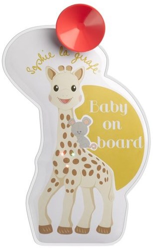 Vulli baby auto veiligheid bordje met LED lampjes Sophie de Giraf