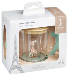 Vulli drinkbeker antilek met mascotte Sophie de giraf pastelgeel 200 ml