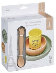 Vulli siliconen maaltijdset baby servies Sophie de giraf pastel