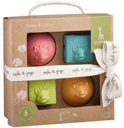 Vulli baby speelgoed ballen en blokken set - 100% natuurrubber - sensorisch