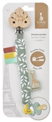 Vulli attache-tétine Jungle avec clip et étiquette Sophie la girafe