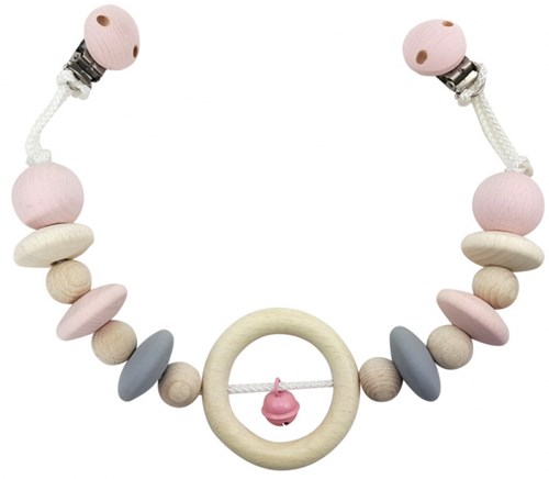 Hess wagenhanger houten wagenspanner naturel roze baby accessoire