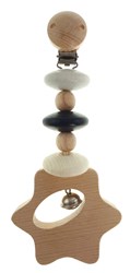 Hess houten wagenhanger ster zwart-naturel baby accessoire