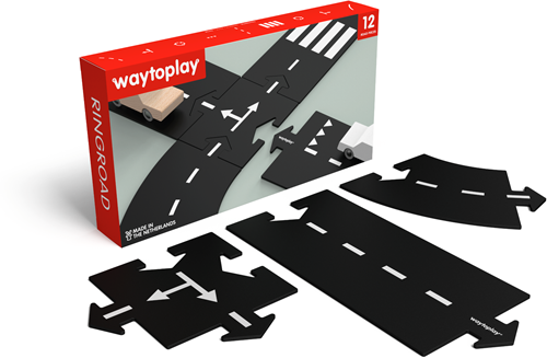 Waytoplay flexibele autobaan Ringweg 12-delig speelgoedset