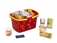 Klein winkelmand speelgoed met Franse producten - educatief rollenspel