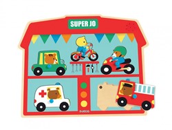 Djeco houten geluidenpuzzel Super Jo - 5 stukjes