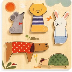 Djeco houten puzzel Woodypets - dierenpuzzel FSC hout