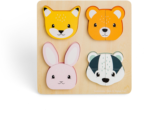BigJigs houten dieren puzzel - educatief speelgoed bosdieren-2