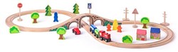 Woody circuit de train en bois 8-forme 40 pièces jouet magnétique
