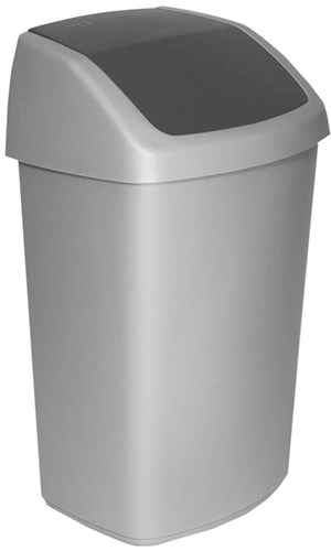 Curver poubelle swing 10 litres argent anthracite plastique