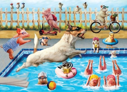 Eurographics XXL stukjes - Verrückte Poolparty von Lucia Heffer - 500 stukjes