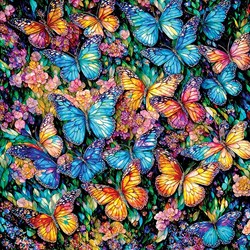 SunsOut puzzel - XXL Stained Glass Butterflies - 500 stukjes puzzelplezier