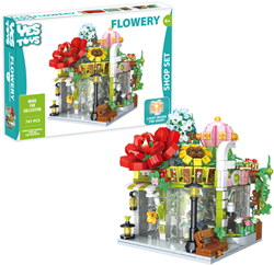 YesToys set de construction boutique de fleurs avec lumières - Flowery - 741 pièces