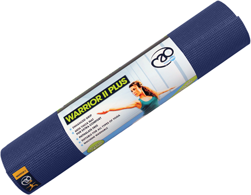 Fitness-Mad yogamat Warrior II Plus 6mm donkerblauw antislip comfort