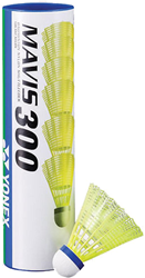Yonex volants de badminton Mavis 300 - Tube de 6 - Jaune - Vitesse moyenne