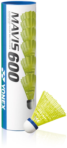 Yonex Mavis 600 Shuttles (Tube of 6) - Yellow -