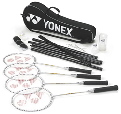 Yonex badmintonset 4 spelers - complete set met rackets en net