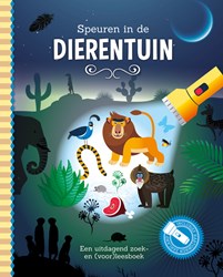 Lantaarn zoekboek Speuren in de dierentuin met zaklamp karton