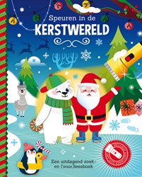 Speuren in de Kerstwereld zoekboek met kartonnen zaklamp interactief