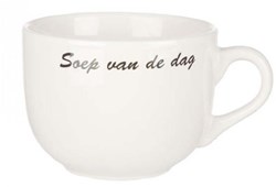 Cosy & Trendy soepkom keramiek wit 500 ml - stapelbaar servies